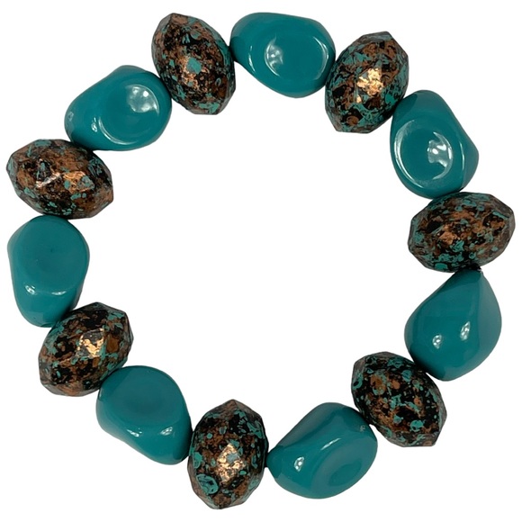 Bundle of 3 stretchy beaded bracelets, pink, blue, purple, turquoise colors NEW - Picture 7 of 10